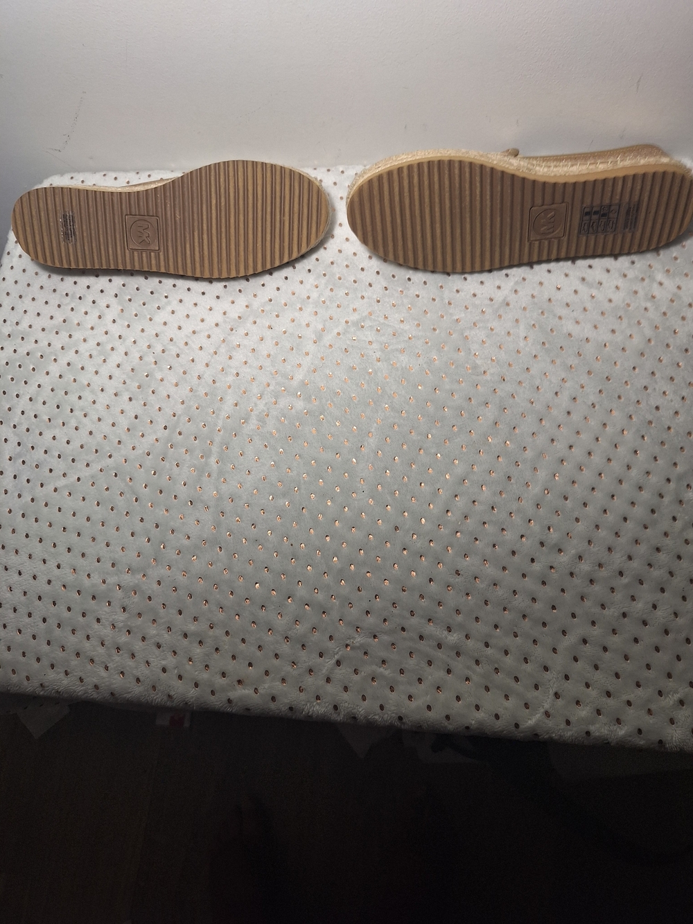 Michael Kors White Espadrille Slide Sandals with Tan Soles